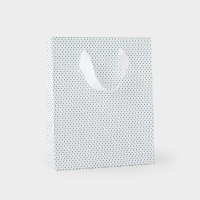 Slate Blue Dot Small Gift Bag Gray/White - Sugar Paper + Target