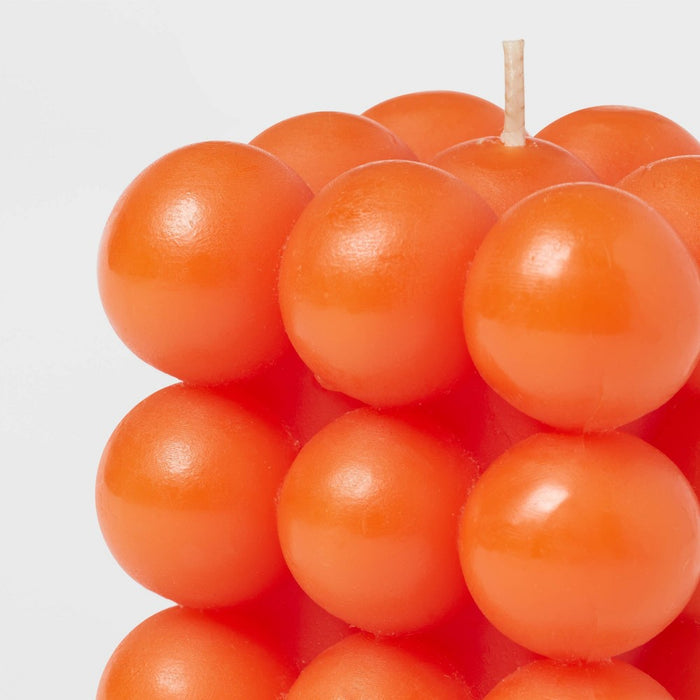 3.5" Unscented Bubble Sculpture Candle Wild Orange 12oz - Opalhouse