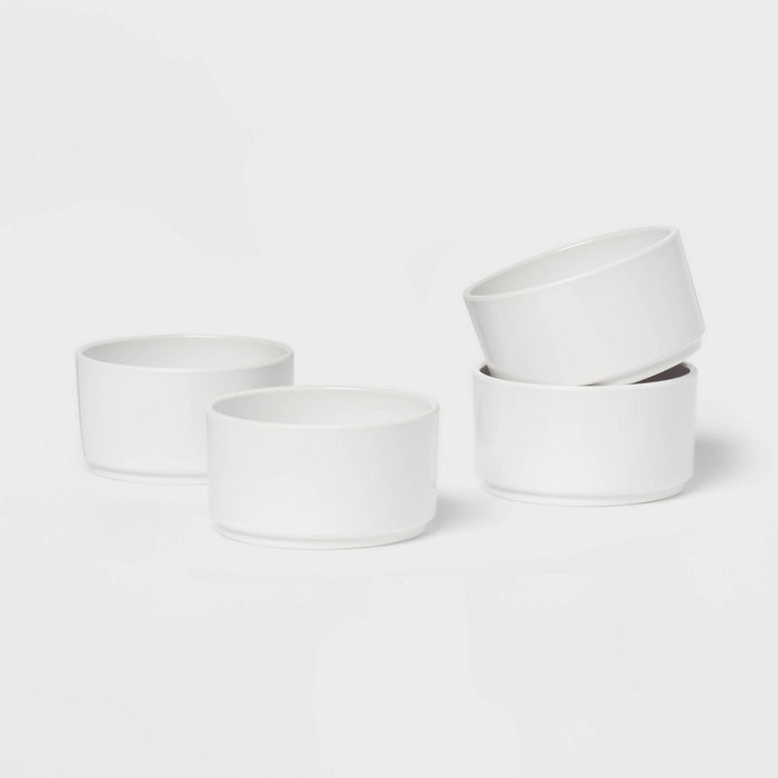 4pc 10oz Plastic Stella Mini Snack Bowl White - Threshold