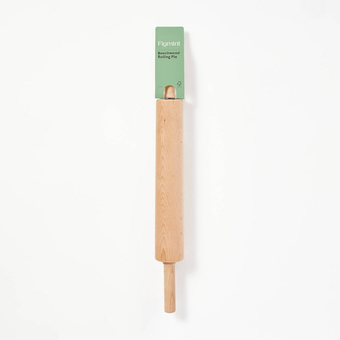 10" Wood Rolling Pin Light Brown - Figmint