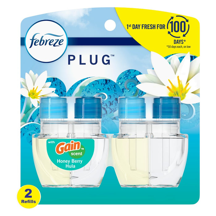 Febreze Odor-Fighting Fade Defy Plug Air Freshener Refill - Gain Honey Berry Hula - 0.87 fl oz