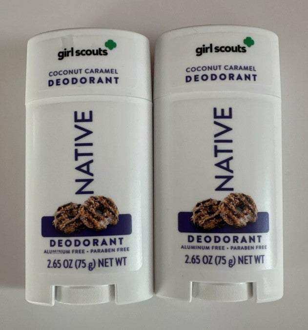 2 PACK Native Limited Edition Girl Scout Coconut Caramel Cookie Deodorant - 2.65oz