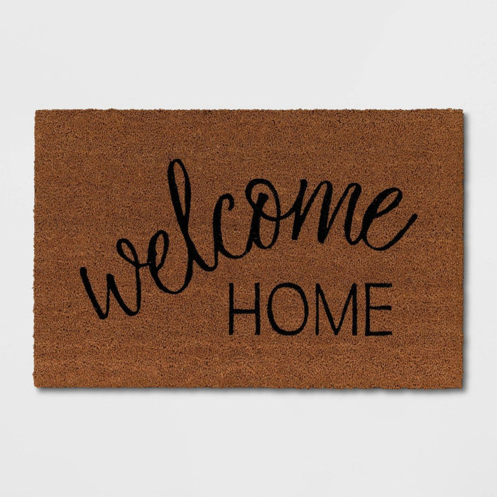 1'6"x2'6" 'Welcome Home' Coir Doormat Black - Threshold