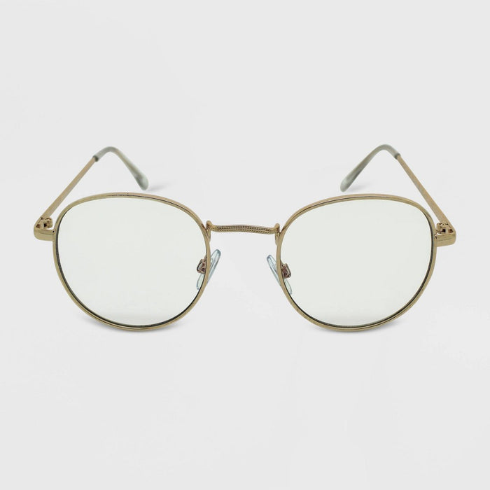 Women's Metal Round Blue Light Filtering Glasses - Wild Fable Gold