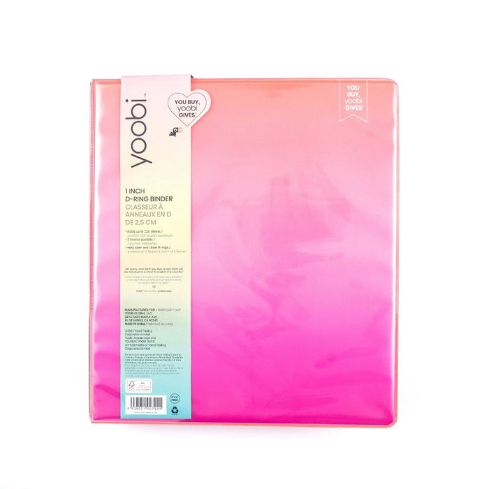 1" Ring Binder Pink Ombre - Yoobi