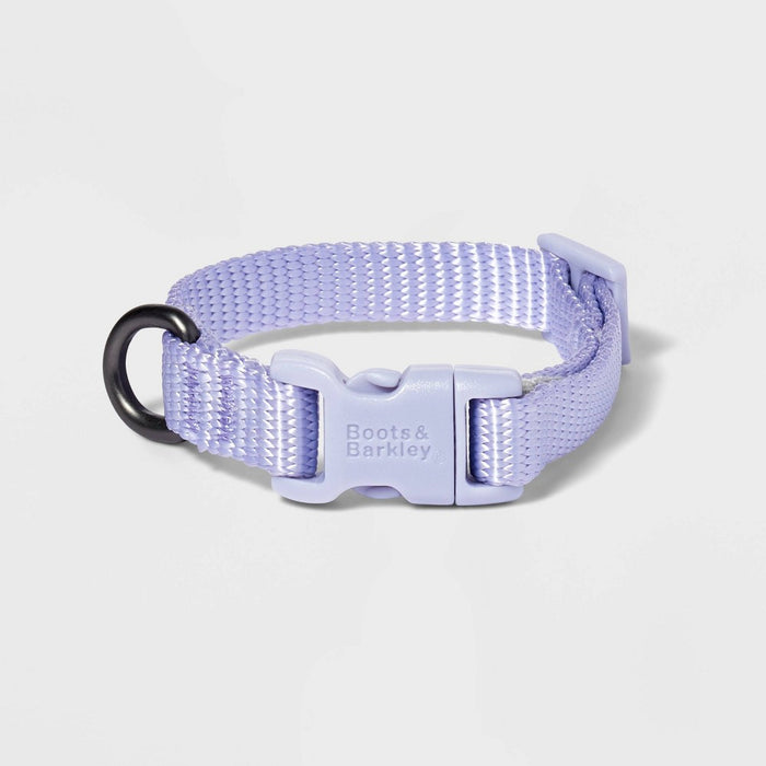 Basic Dog Adjustable Collar with Color Matching Buckle - XS - Lilac - Boots & Barkley