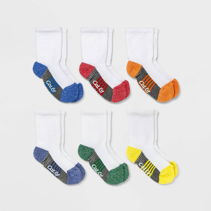 Baby Boys' 6pk Crew Socks - Cat & Jack 12-24M