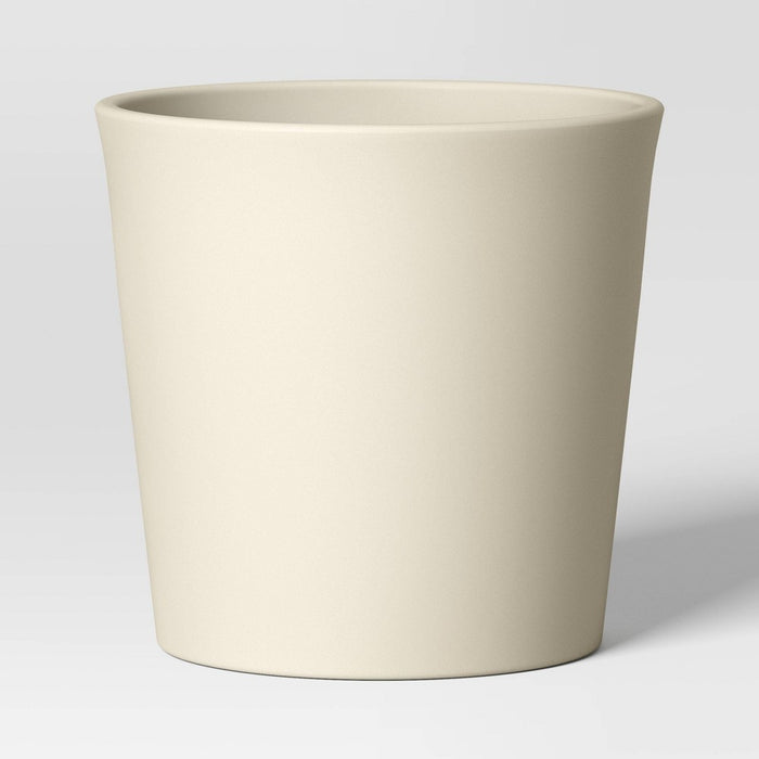 Aesthetic Plastic Indoor Outdoor Planter Pot Sour Cream 12.7"x12.7" - Threshold