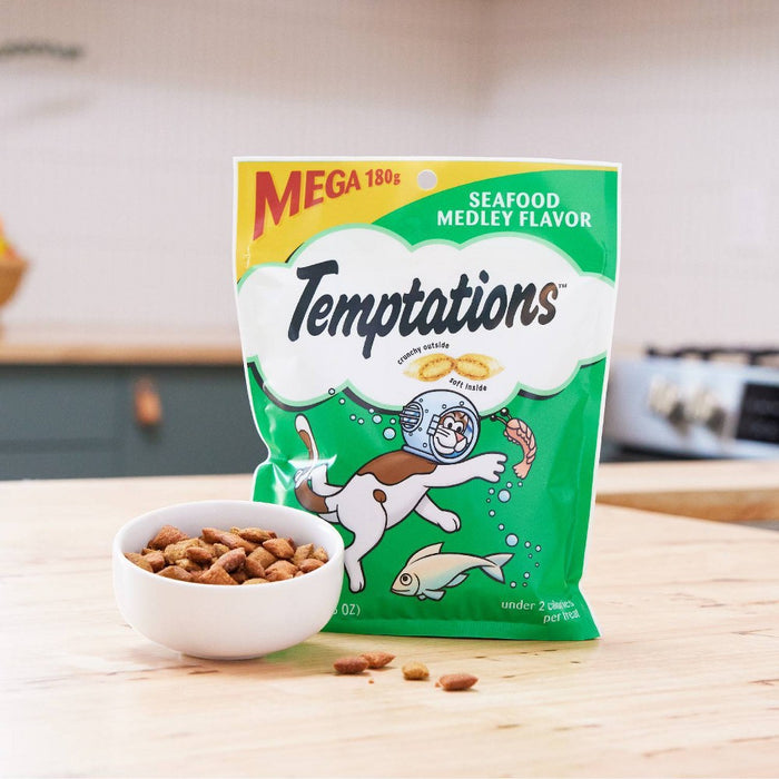 Temptations Seafood Medley Flavor Crunchy Cat Treats - 6.3oz