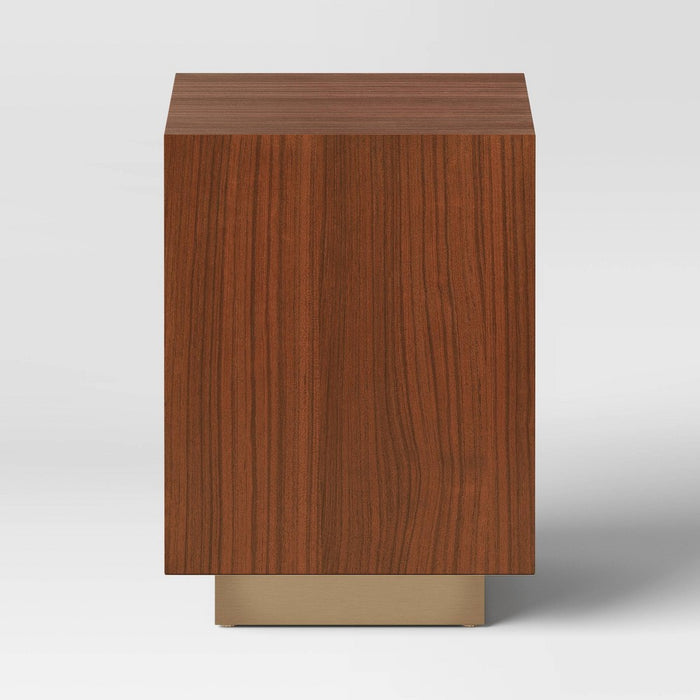 Wood and Metal Plinth Accent Table - Threshold (LOCAL PICKUP ONLY)