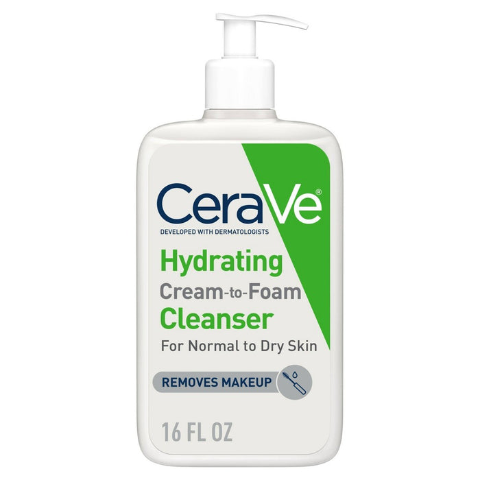 CeraVe Hydrating Cream-to-Foam Face Wash with Hyaluronic Acid- 16 fl oz
