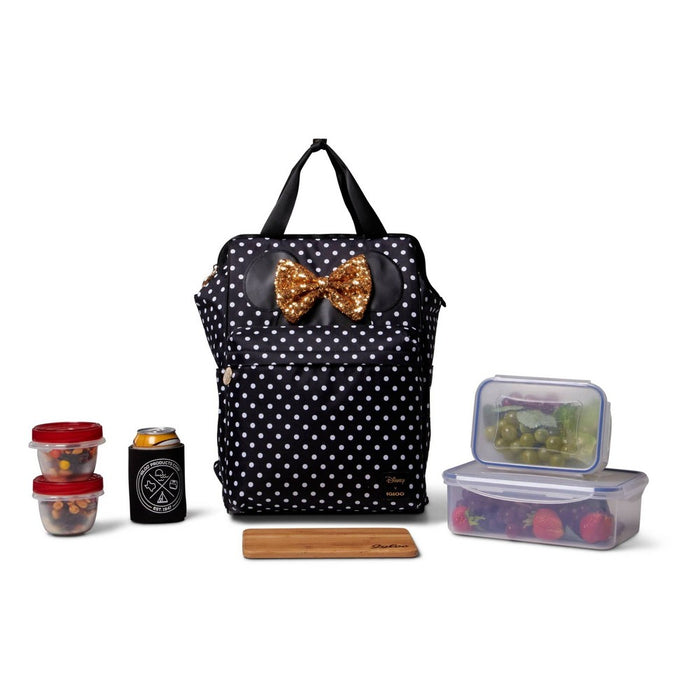 Igloo Disney Minnie Mouse Leftover Backpack 24 Cans Soft-Sided Cooler - Black