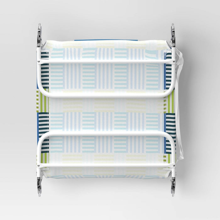 Recycled Fabric Outdoor Portable Beach Lounger Broken Stripe Blue - Sun Squad