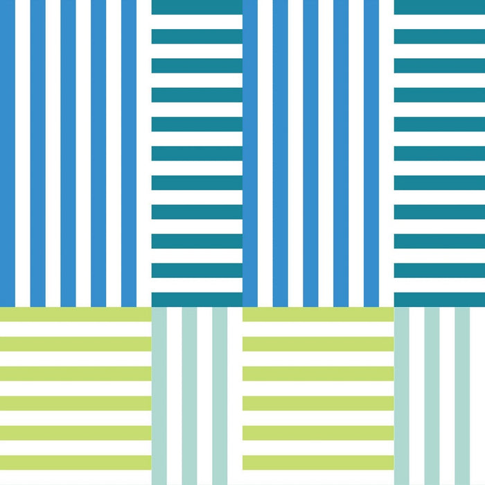 Recycled Fabric Outdoor Portable Beach Lounger Broken Stripe Blue - Sun Squad