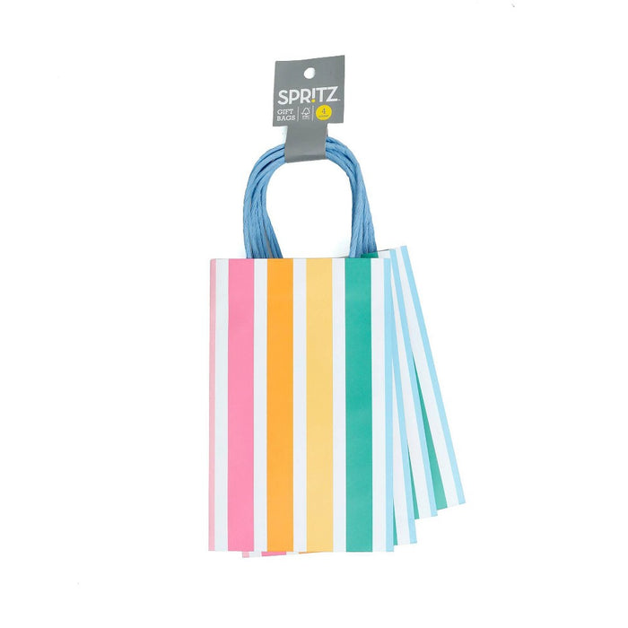 4pk Jr. Tote Gift Bags Striped - Spritz
