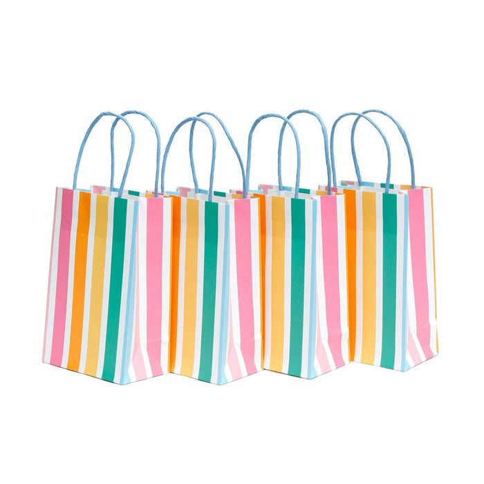 4pk Jr. Tote Gift Bags Striped - Spritz
