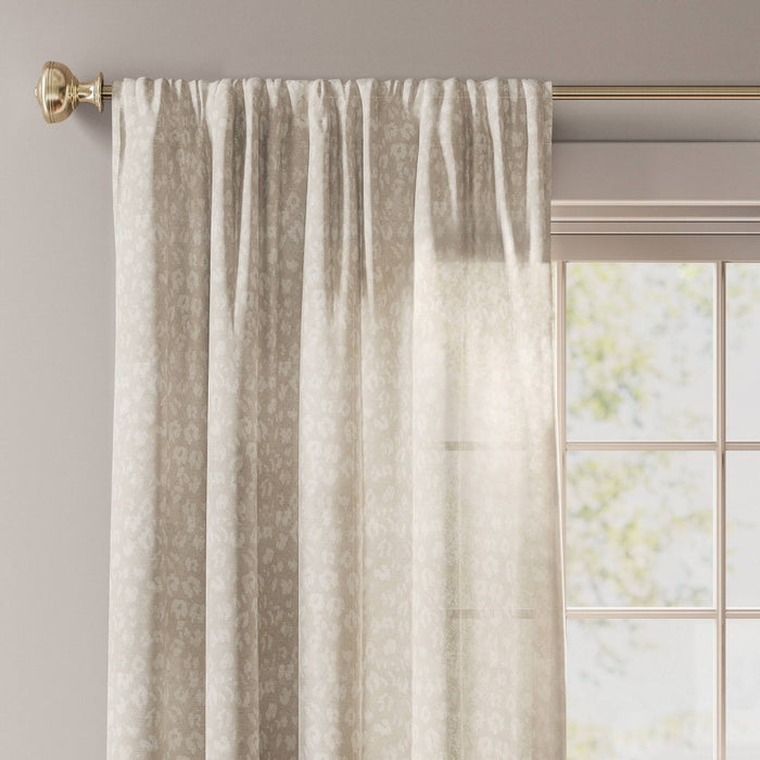 54"x84" Light Filtering Printed Farrah Curtain Panel Cream - Threshold