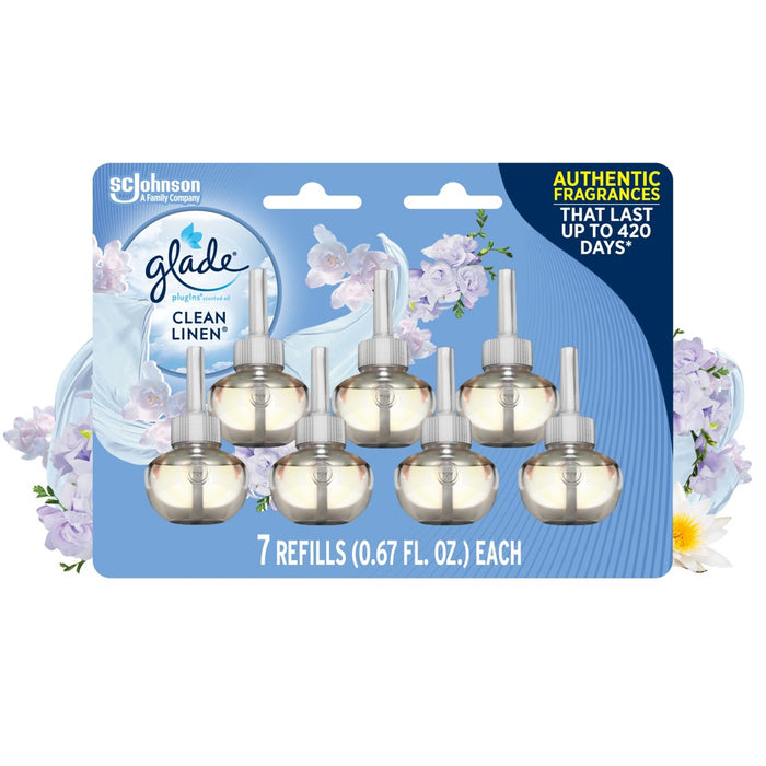Glade PlugIns Scented Oil Air Freshener Refills - Clean Linen - 4.69oz/7pk