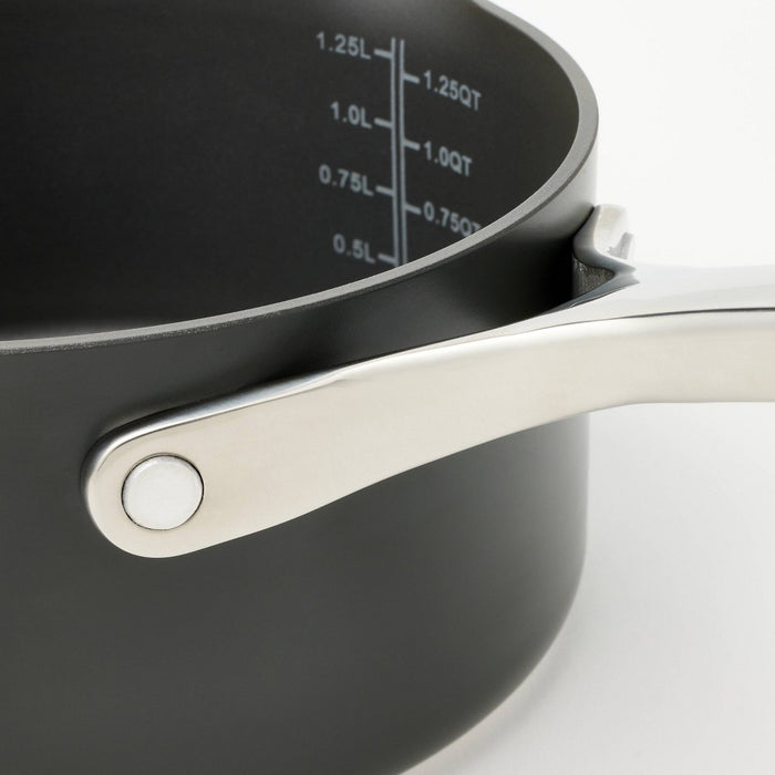 1.5qt Nonstick Hard Anodized Aluminum Sauce Pan Dark Gray - Figmint