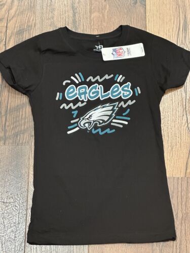 NFL Philadelphia Eagles Girls' Black Short Sleeve V-Neck Core T-Shirt - SIZE MIX