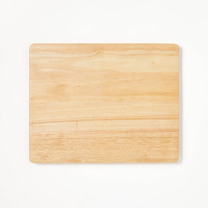 12"x15" Nonslip Rubberwood Cutting Board Natural - Figmint
