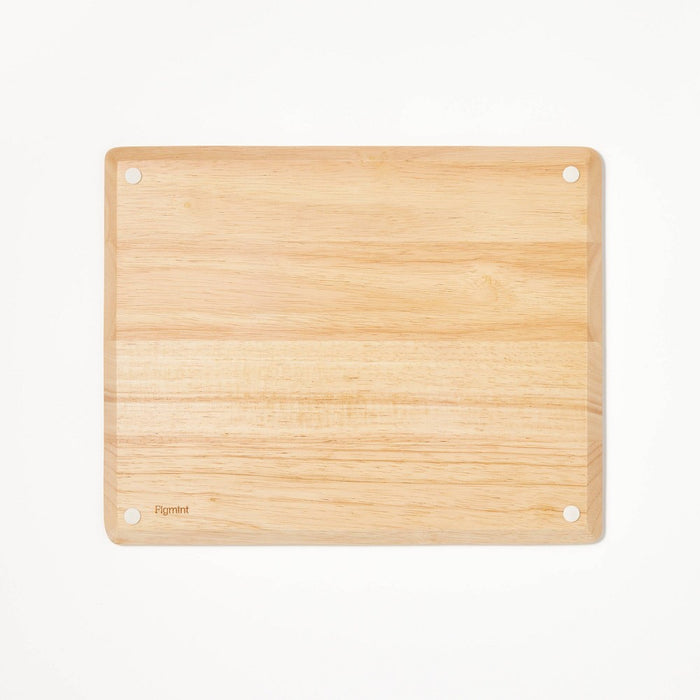 12"x15" Nonslip Rubberwood Cutting Board Natural - Figmint