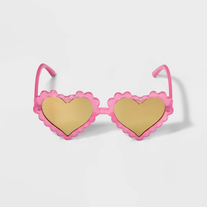 Girls' Scalloped Heart Sunglasses - Cat & Jack Pink