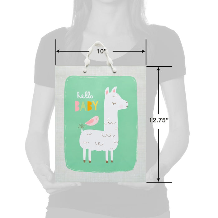 Medium 'Hello Baby' Llama and Bird Baby Shower Gift Bag - Spritz