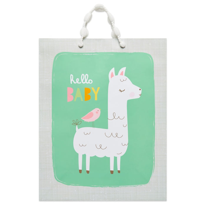 Medium 'Hello Baby' Llama and Bird Baby Shower Gift Bag - Spritz