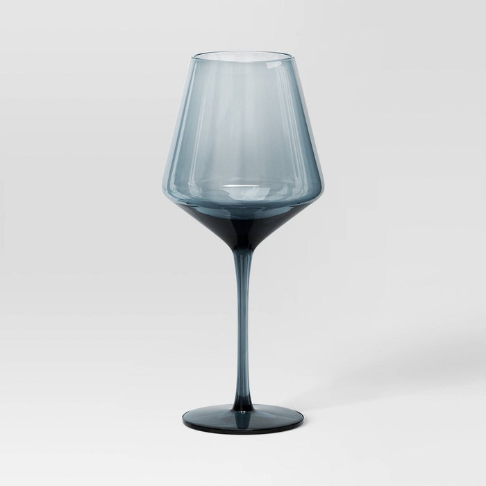 19.6oz Stemmed Wine Glass Blue - Threshold