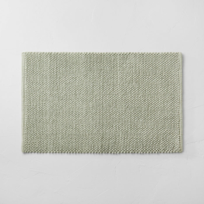 21"x34" Textured Bath Mat Teal - Casaluna
