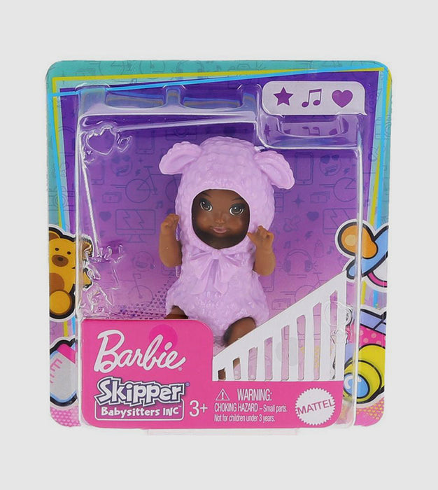 Barbie Doll Skipper Babysitters Inc Baby in Purple Lamb Outfit