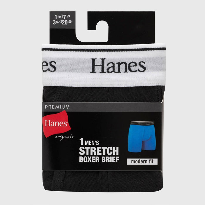 Hanes Originals Premium Men's Boxer Briefs - Black M