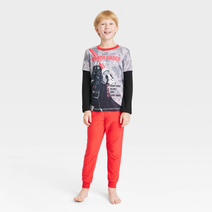Boys' LEGO Star Wars Darth Vader 2pc Pajama Set - Black/Red/Gray S