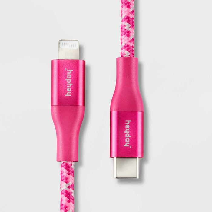 6' Lightning to USB-C Braided Cable - heyday Magenta
