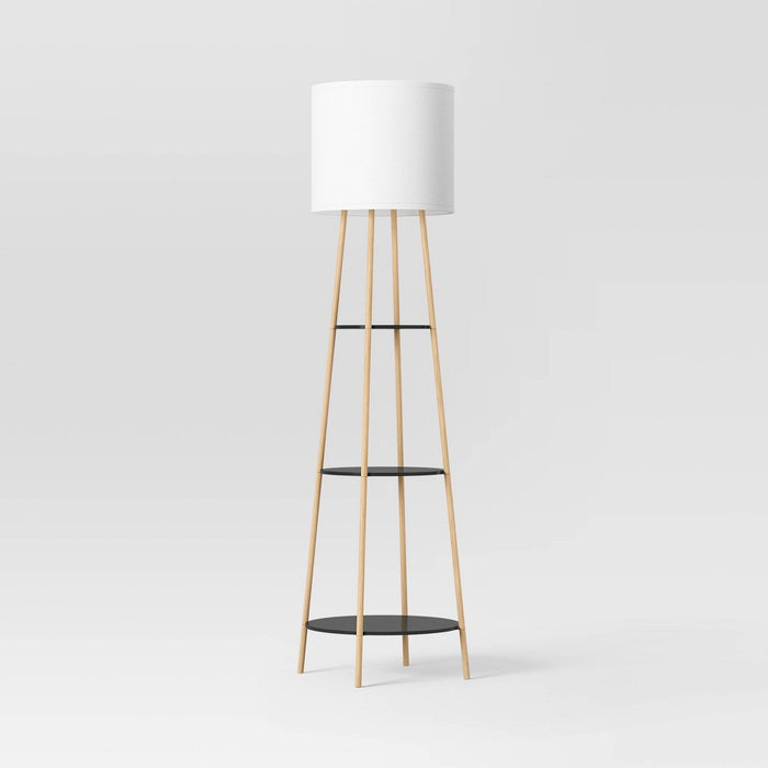 68"x20" Shelf Floor Lamp Black/Natural - Threshold (LOCAL PICKUP ONLY)