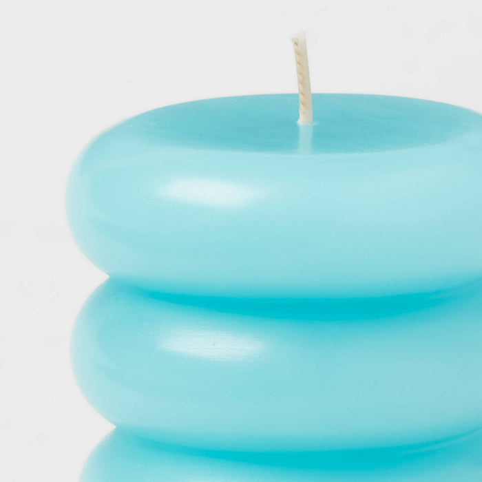 Shaped Pillar Candle Stacked Blue - Opalhouse