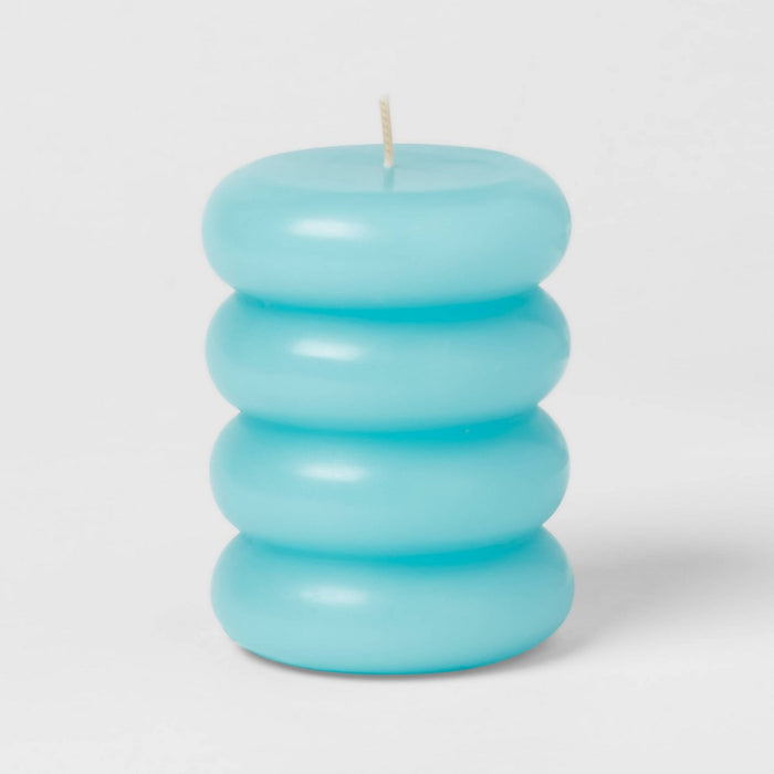 Shaped Pillar Candle Stacked Blue - Opalhouse
