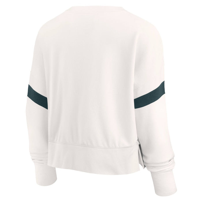 NFL Philadelphia Eagles Women's Primary Antique Long Sleeve Crew Fleece Sweartshirt - L