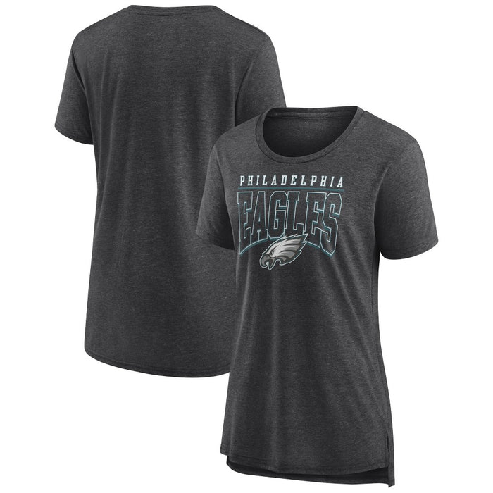 NFL Philadelphia Eagles Women's Champ Caliber Heather Short Sleeve Scoop Neck Triblend T-Shirt - XL