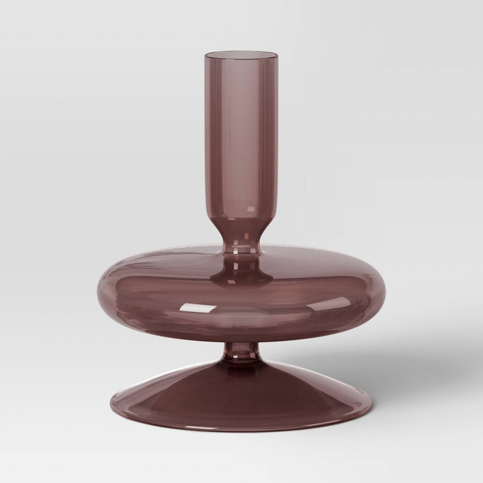 Small Modern Glass Taper Holder Pink - Threshold