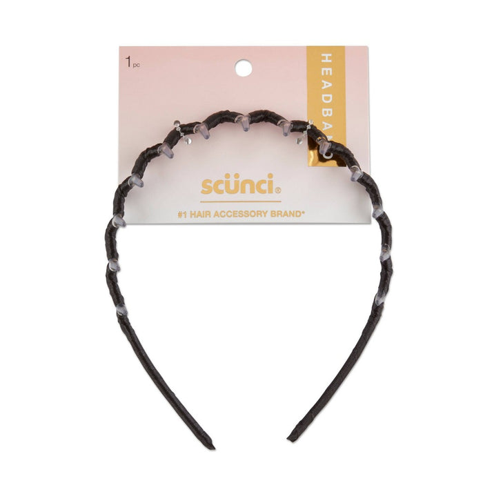 scunci Fabric Covered Zigzag Headband - Black - All Hair