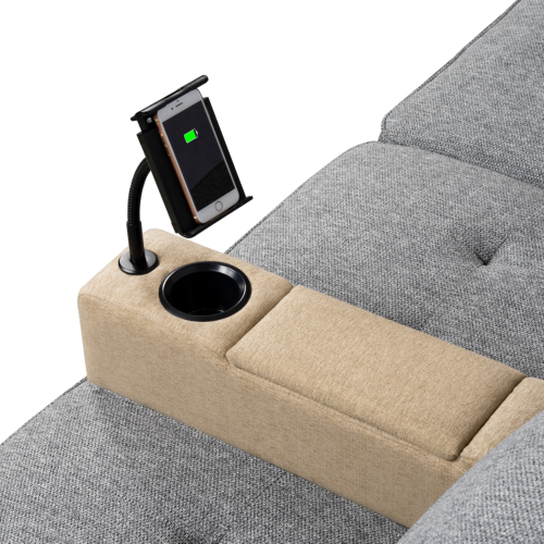 Power Armresto Removable Armrest for Sofa or Couch with Wireless Charger