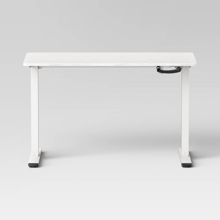 Loring Manual Height Adjustable Standing Desk White - Threshold (LOCAL PICKUP ONLY)
