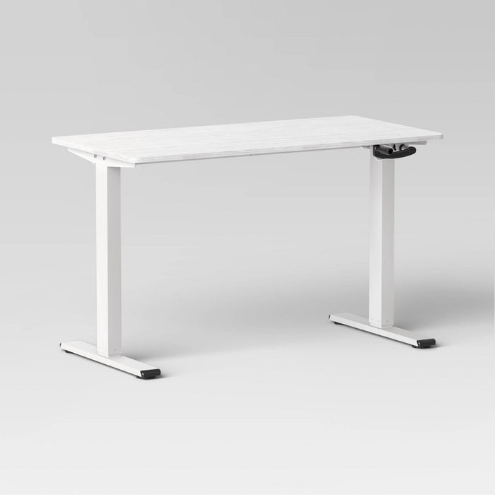 Loring Manual Height Adjustable Standing Desk White - Threshold (LOCAL PICKUP ONLY)