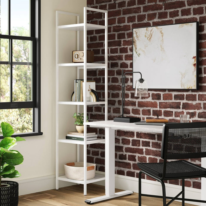 Loring Manual Height Adjustable Standing Desk White - Threshold (LOCAL PICKUP ONLY)