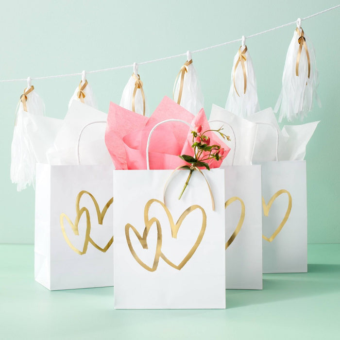 Gold Hearts Small Wedding - 4pc - Gift Bag - Spritz