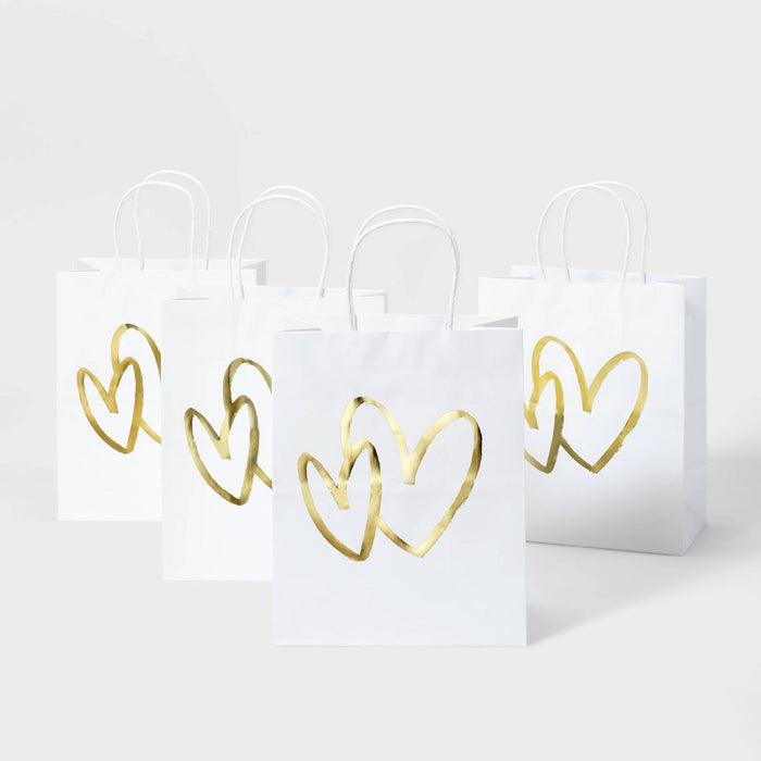 Gold Hearts Small Wedding - 4pc - Gift Bag - Spritz