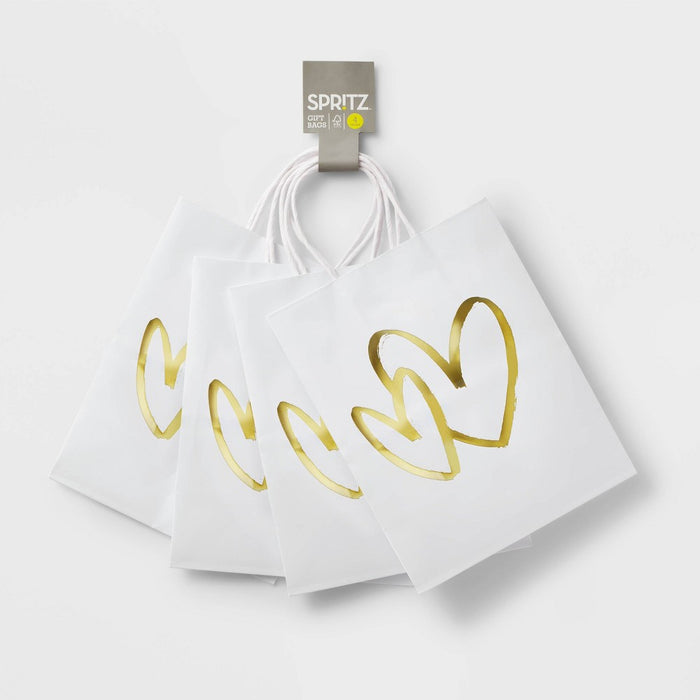 Gold Hearts Small Wedding - 4pc - Gift Bag - Spritz