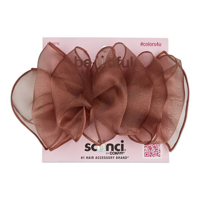 scunci be-u-tiful Chiffon Bow Barrette Clip - Taupe